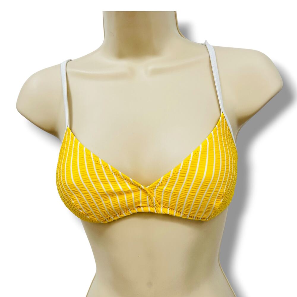 NWT SOLID & STRIPED Seersucker Knit Bikini Swim Top XS Beach Pool Vacation